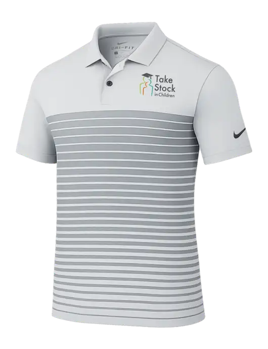 Nike Light Grey Dri-FIT Vapor Block Polo w/Take Stock in Children Logo