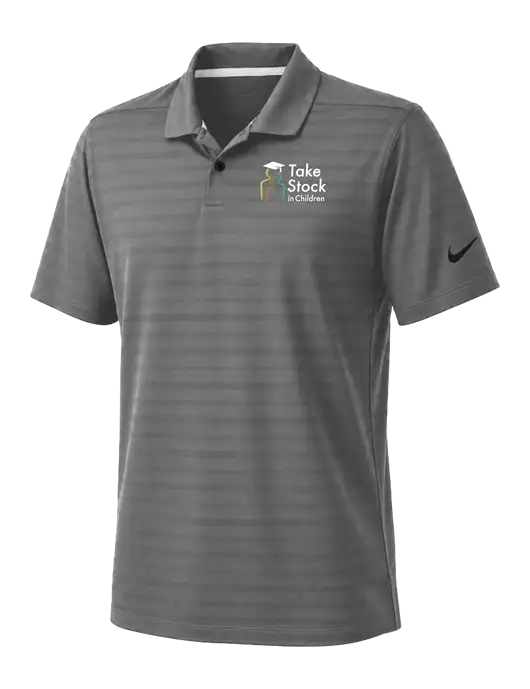 Nike Dark Medium Grey Dri-FIT Vapor Jacquard Polo w/Take Stock in Children Logo