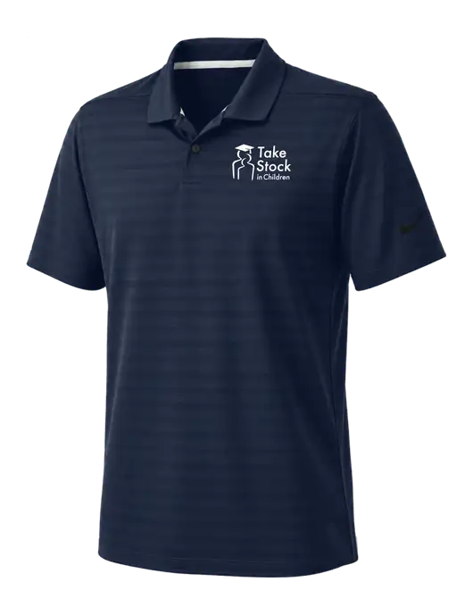 Nike Navy Dri-FIT Vapor Jacquard Polo w/Take Stock in Children Logo