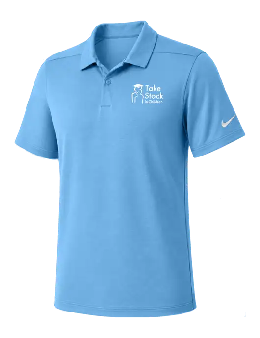 Nike Light Blue Dry Essential Solid Polo w/Take Stock in Children Logo