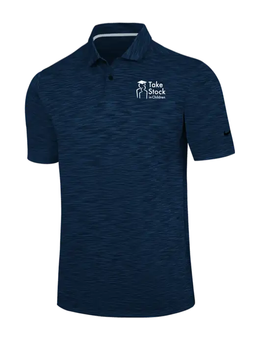 Nike Navy Dri-FIT Vapor Space Dyed Polo w/Take Stock in Children Logo