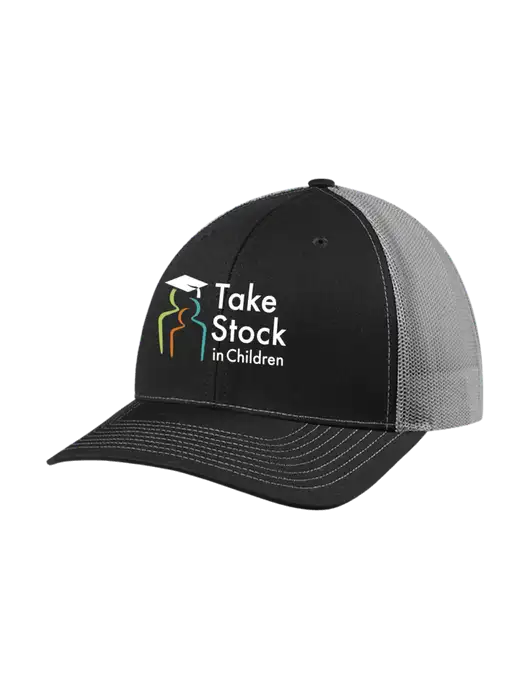 Richardson Adjustable Snapback Original 112 Trucker Cap Black w/Charcoal Mesh w/Take Stock in Children Logo