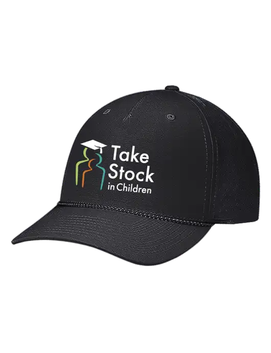 Richardson Laser Perf Performance Black/Black-Grey Rope Cap w/Take Stock in Children Logo