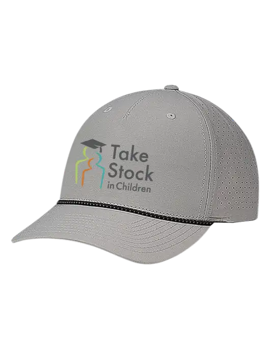 Richardson Laser Perf Performance Light Grey/Black-Grey Rope Cap w/Take Stock in Children Logo