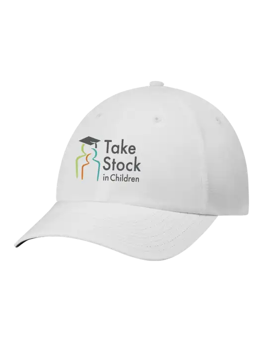 Richardson Relaxed Performance Lite White Cap w/Take Stock in Children Logo