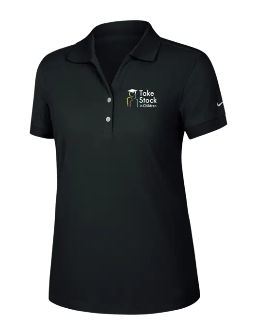 Nike Womens Dri-FIT Classic Black Polo w/Take Stock in Children Logo
