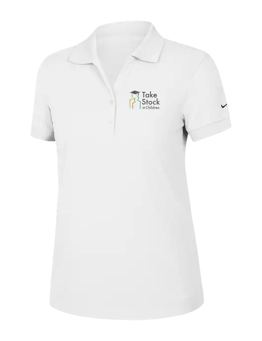 Nike Womens Dri-FIT Classic White Polo w/Take Stock in Children Logo