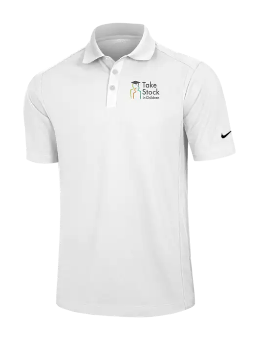Nike White Dri-FIT Classic Polo w/Take Stock in Children Logo