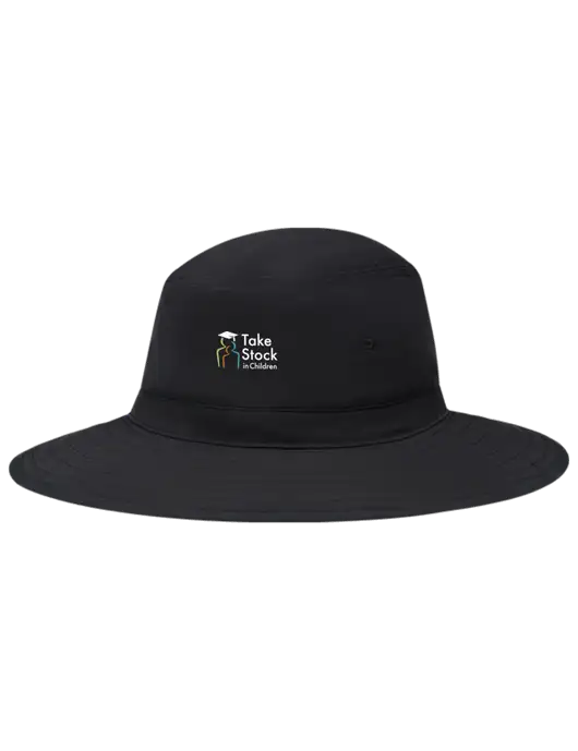 Black Booney Sun Hat w/Take Stock in Children Logo