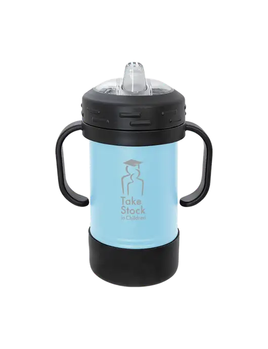 Polar Camel 10 oz Powder Coated Light Blue Sippy Cup w/Take Stock in Children Logo