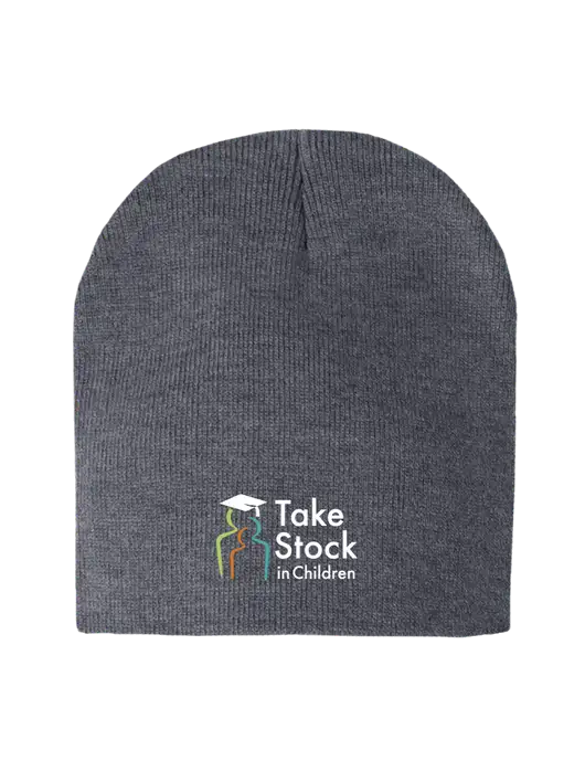 Dark Grey Heather Element Knit Beanie w/Take Stock in Children Logo