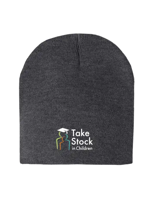 Charcoal Heather Element Knit Beanie w/Take Stock in Children Logo
