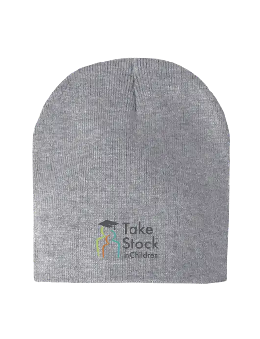 Light Grey Heather Element Knit Beanie w/Take Stock in Children Logo