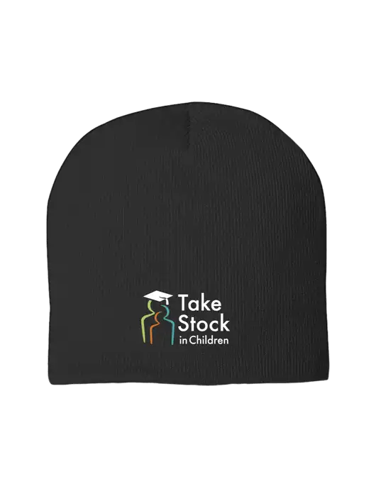 Solid Black Element Knit Beanie w/Take Stock in Children Logo