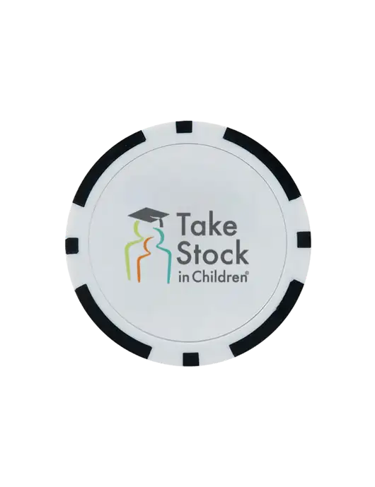 Black Poker Chip Ball Marker w/Take Stock in Children Logo