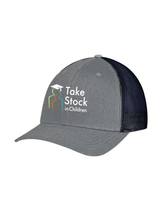 Richardson Adjustable Snapback Original 112 Trucker Cap Heather Grey w/Navy Mesh w/Take Stock in Children Logo