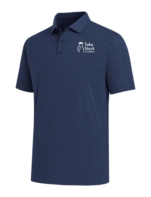 Callaway All-Over Stitched Dark Navy Chev Polo  w/Take Stock in Children Logo