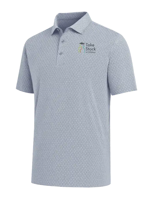 Callaway All-Over Stitched Medium Grey Chev Polo  w/Take Stock in Children Logo