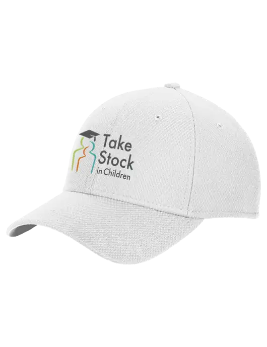 New Era Diamond Era White Stretch Cap w/Take Stock in Children Logo