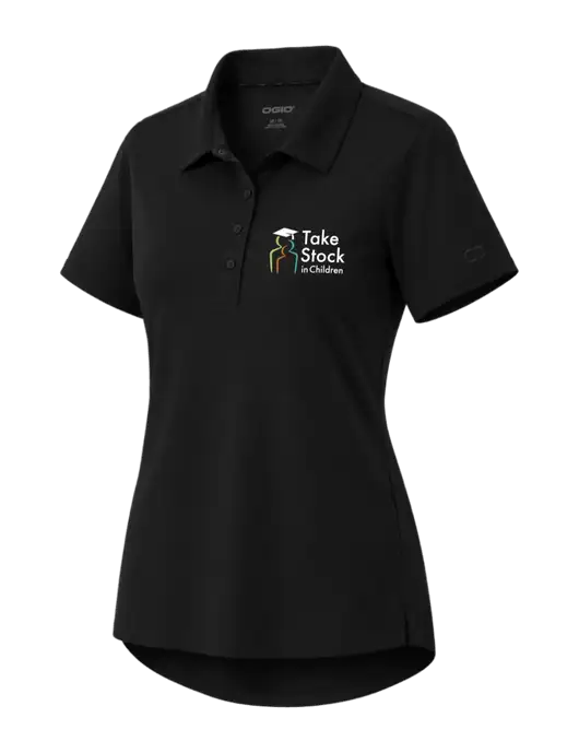 OGIO Womens Envision Black Polo w/Take Stock in Children Logo