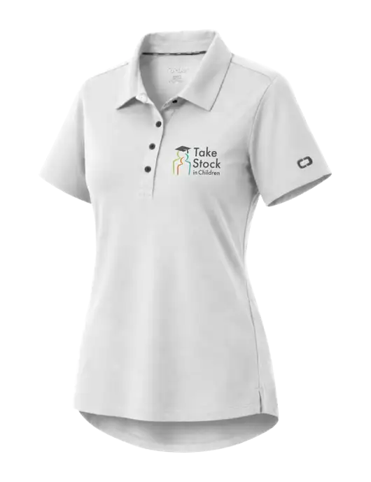 OGIO Womens Envision White Polo w/Take Stock in Children Logo