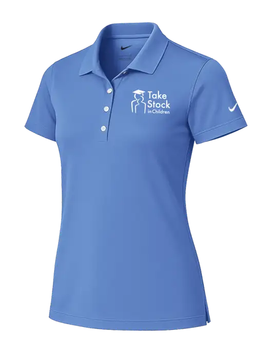 Nike Womens Light Blue Tech Basic Dri-FIT Polo
 w/Take Stock in Children Logo