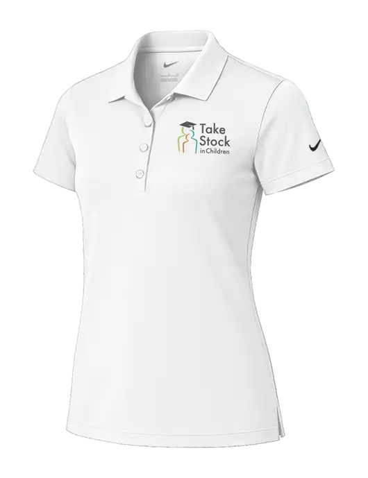 Nike Womens White Tech Basic Dri-FIT Polo
 w/Take Stock in Children Logo