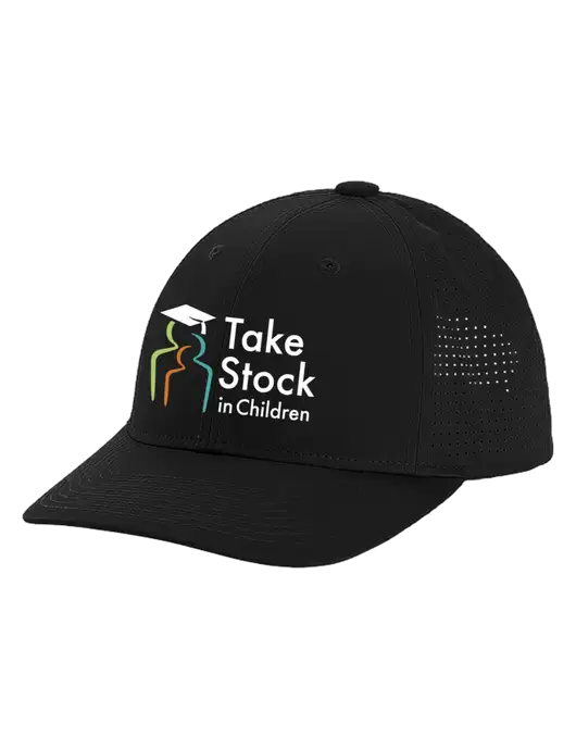 Pro-Cut Structured Snapback with Pinhole Mesh Black Cap w/Take Stock in Children Logo