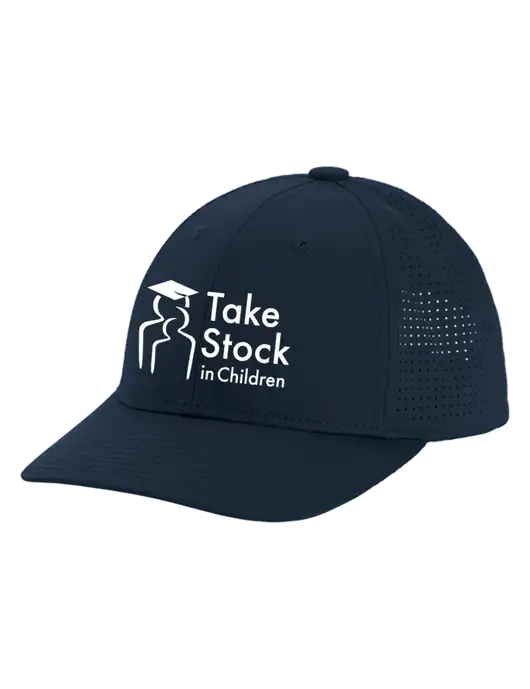 Pro-Cut Structured Snapback with Pinhole Mesh Dark Navy Cap w/Take Stock in Children Logo