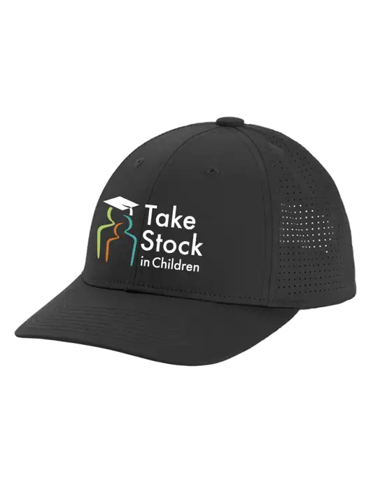 Pro-Cut Structured Snapback with Pinhole Mesh Very Dark Grey Cap w/Take Stock in Children Logo