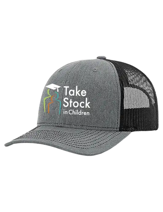 Richardson 112+ R-Flex Medium Grey Heather Trucker Cap w/Black Mesh w/Take Stock in Children Logo