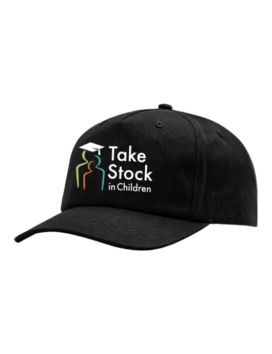 Richardson 5-Panel Black Relaxed Gramps Cap w/Take Stock in Children Logo